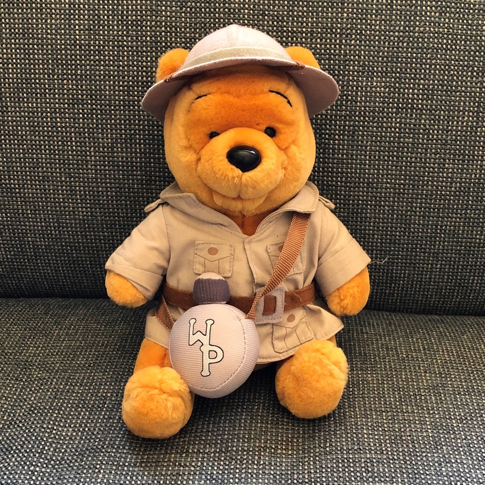 Disney Winnie the Pooh Plush in Tan Safari Outfit